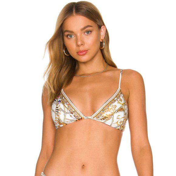 Camilla Other - Camilla "Reign Supreme" Embellished Triangle Bikini Top, Multicolor